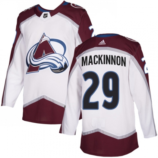 Men's Adidas Colorado Avalanche #29 Nathan MacKinnon White Road Authentic Stitched NHL Jersey - Ujersey