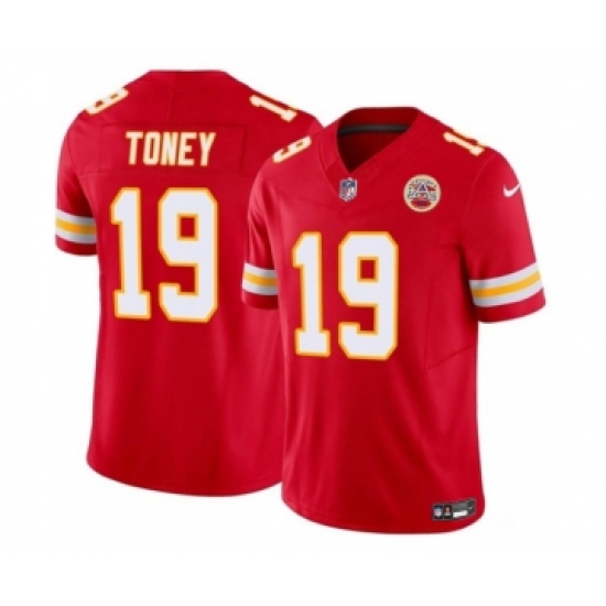 Men's Nike Kansas City Chiefs #19 Kadarius Toney Red 2023 F.U.S.E. Vapor Untouchable Limited Football Stitched Jersey