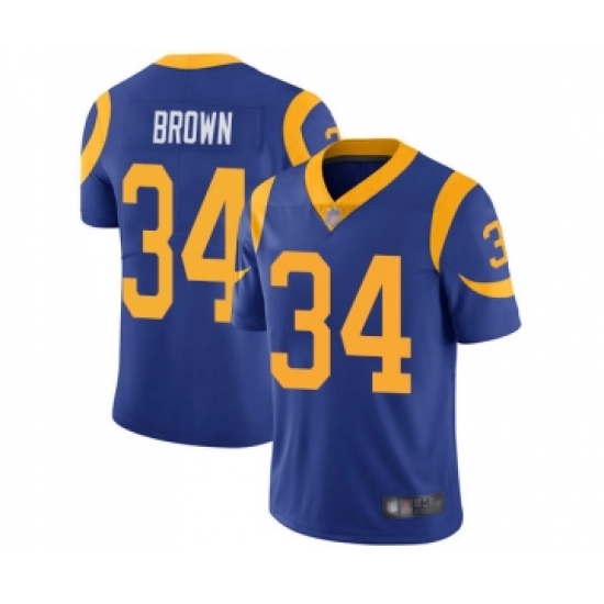 Men's Los Angeles Rams #34 Malcolm Brown Royal Blue Alternate Vapor Untouchable Limited Player Football Jersey - Ujersey