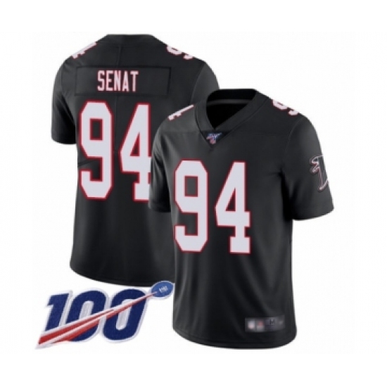 Men's Atlanta Falcons #94 Deadrin Senat Black Alternate Vapor Untouchable Limited Player 100th Season Football Jersey - Ujersey