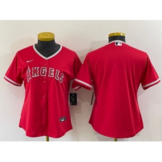 Women's Los Angeles Angels Blank Red Stitched MLB Cool Base Nike Jersey - Ujersey
