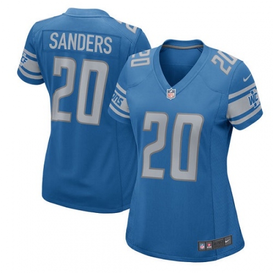 Women's Nike Detroit Lions #20 Barry Sanders Game Light Blue Team Color NFL Jersey - Ujersey