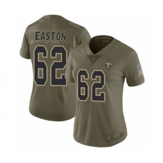 Women's New Orleans Saints #62 Nick Easton Limited Olive 2017 Salute to Service Football Jersey - Ujersey