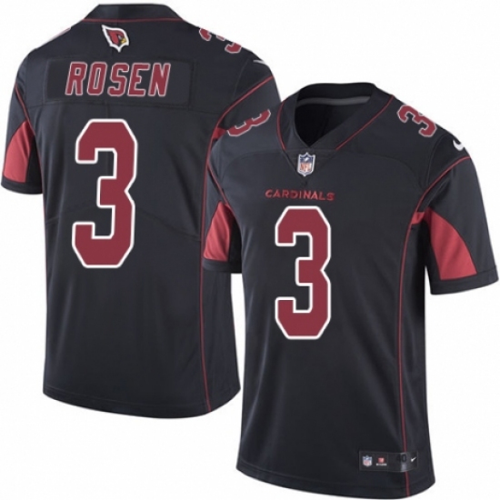 Men's Nike Arizona Cardinals #3 Josh Rosen Elite Black Rush Vapor Untouchable NFL Jersey - Ujersey