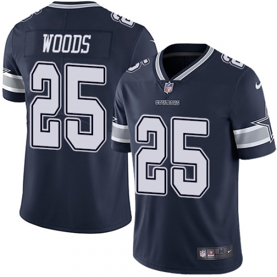 Youth Nike Dallas Cowboys #25 Xavier Woods Navy Blue Team Color Vapor Untouchable Limited Player NFL Jersey - Ujersey