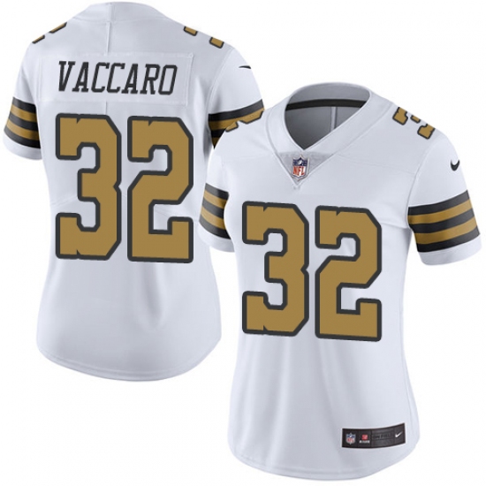 Women's Nike New Orleans Saints #32 Kenny Vaccaro Limited White Rush Vapor Untouchable NFL Jersey - Ujersey