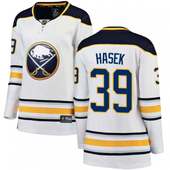 Women's Buffalo Sabres #39 Dominik Hasek Fanatics Branded White Away Breakaway NHL Jersey - Ujersey
