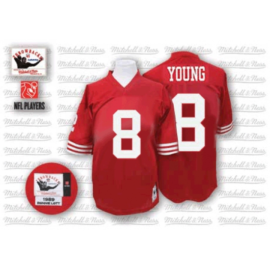 Mitchell and Ness San Francisco 49ers #8 Steve Young Authentic Red Team Color Throwback NFL Jersey - Ujersey