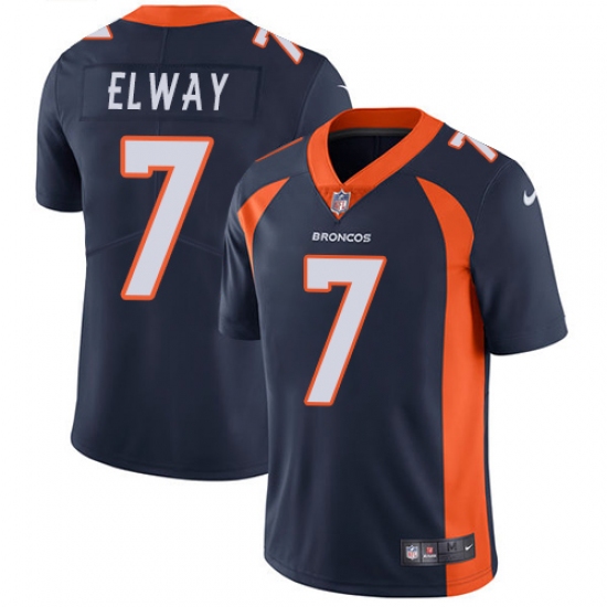 Youth Nike Denver Broncos #7 John Elway Navy Blue Alternate Vapor Untouchable Limited Player NFL Jersey - Ujersey