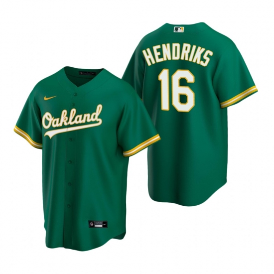 Men's Nike Oakland Athletics #16 Liam Hendriks Green Alternate Stitched Baseball Jersey - Ujersey