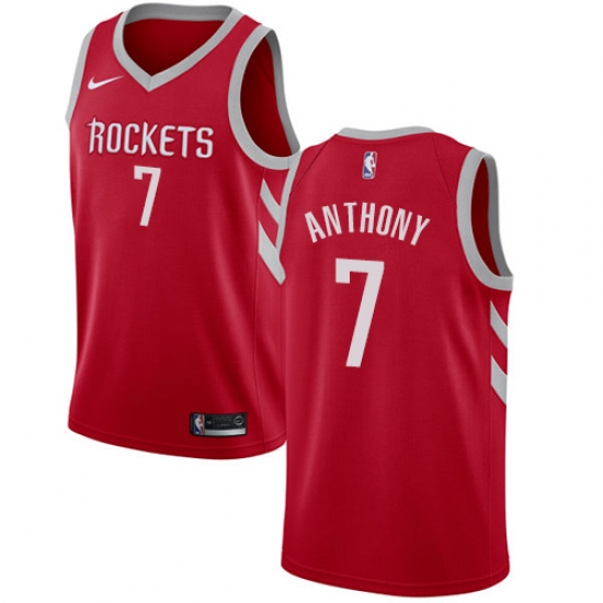 Men's Nike Houston Rockets #7 Carmelo Anthony Swingman Red NBA Jersey - Icon Edition - Ujersey