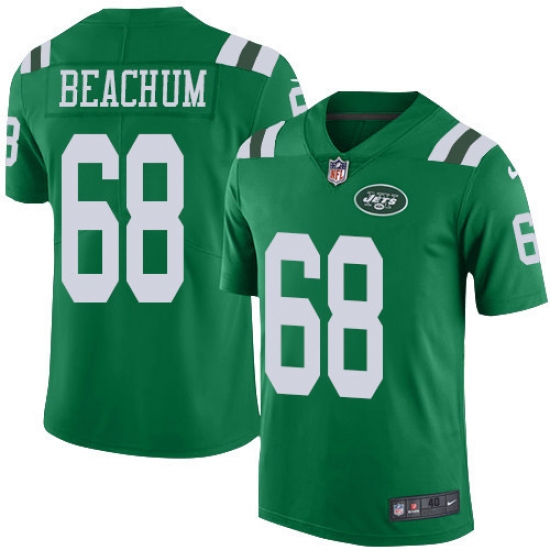 Men's Nike New York Jets #68 Kelvin Beachum Elite Green Rush Vapor Untouchable NFL Jersey - Ujersey