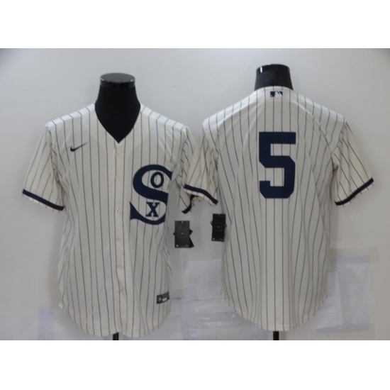 Men's Chicago White Sox #5 Yolmer Sanchez Cream Game 2021 Field of Dreams Jersey - Ujersey