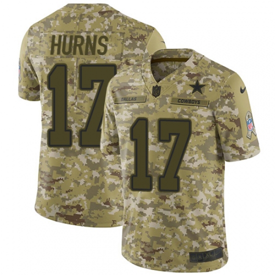 Men's Nike Dallas Cowboys #17 Allen Hurns Limited Camo 2018 Salute to Service NFL Jersey - Ujersey