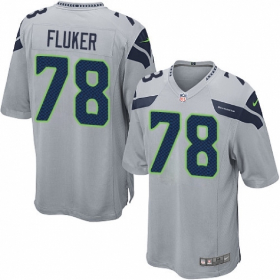 Men's Nike Seattle Seahawks #78 D.J. Fluker Game Grey Alternate NFL Jersey - Ujersey
