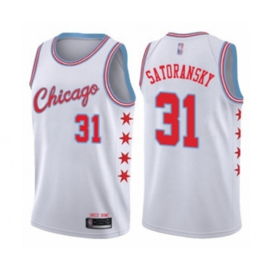 Youth Chicago Bulls #31 Tomas Satoransky Swingman White Basketball Jersey - City Edition - Ujersey