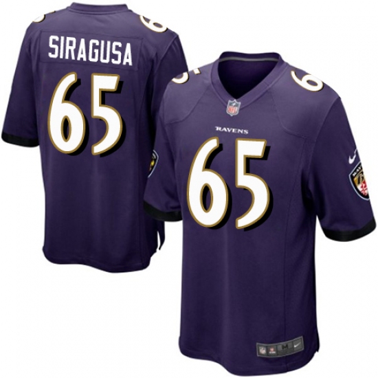 Men's Nike Baltimore Ravens #60 Nico Siragusa Game Purple Team Color NFL Jersey - Ujersey