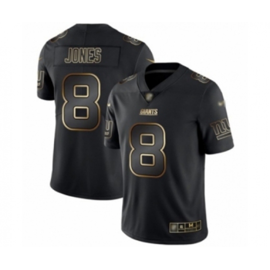 Men's New York Giants #8 Daniel Jones Black Gold Vapor Untouchable Limited Football Jersey
