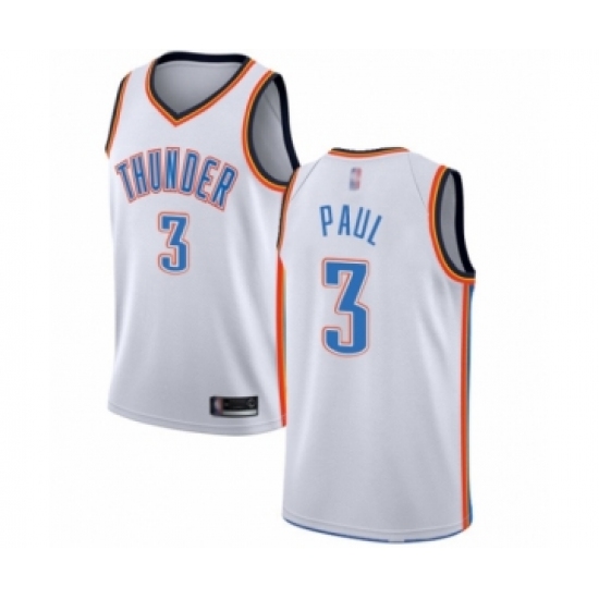 Women's Oklahoma City Thunder #3 Chris Paul Swingman White Basketball Jersey - Association Edition - Ujersey