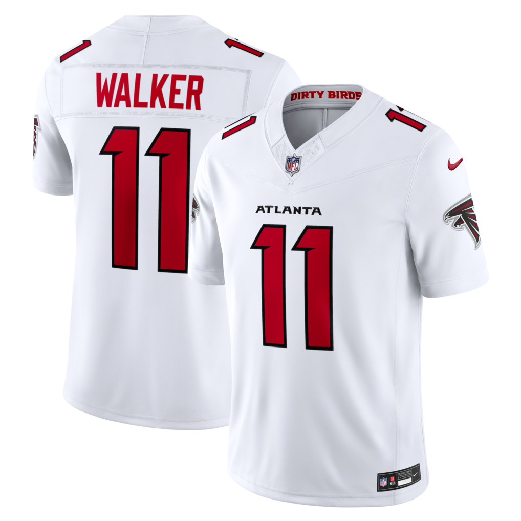 Men's Atlanta Falcons Jalon Walker Nike White Vapor F.U.S.E. Sewn Down Limited Jersey - ujerseystore