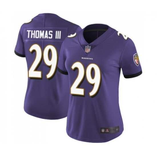 Women's Baltimore Ravens #29 Earl Thomas III Purple Team Color Vapor Untouchable Limited Player Football Jersey - Ujersey