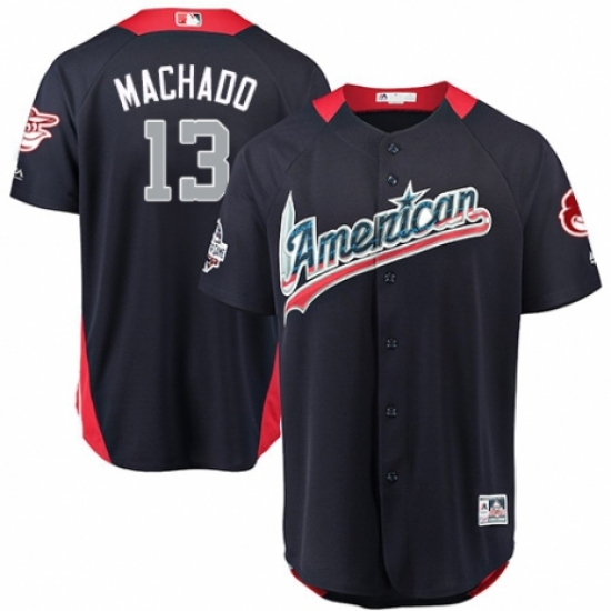 Youth Majestic Baltimore Orioles #13 Manny Machado Game Navy Blue American League 2018 MLB All-Star MLB Jersey - Ujersey