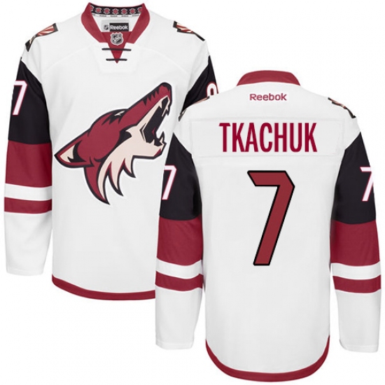 Men's Reebok Arizona Coyotes #7 Keith Tkachuk Authentic White Away NHL Jersey - Ujersey