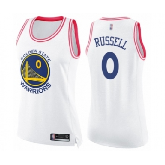 Women's Golden State Warriors #0 D'Angelo Russell Swingman White Pink Fashion Basketball Jersey - Ujersey