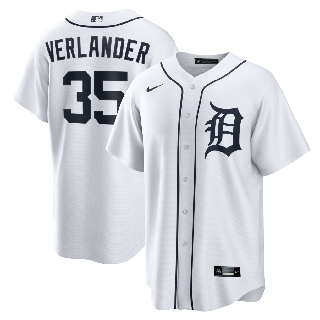 Men's Detroit Tigers Justin Verlander Nike White Home Replica Jersey - U-jersey