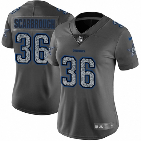Women's Nike Dallas Cowboys #36 Bo Scarbrough Gray Static Vapor Untouchable Limited NFL Jersey - Ujersey