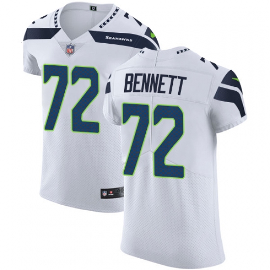 Men's Nike Seattle Seahawks #72 Michael Bennett White Vapor Untouchable Elite Player NFL Jersey - Ujersey