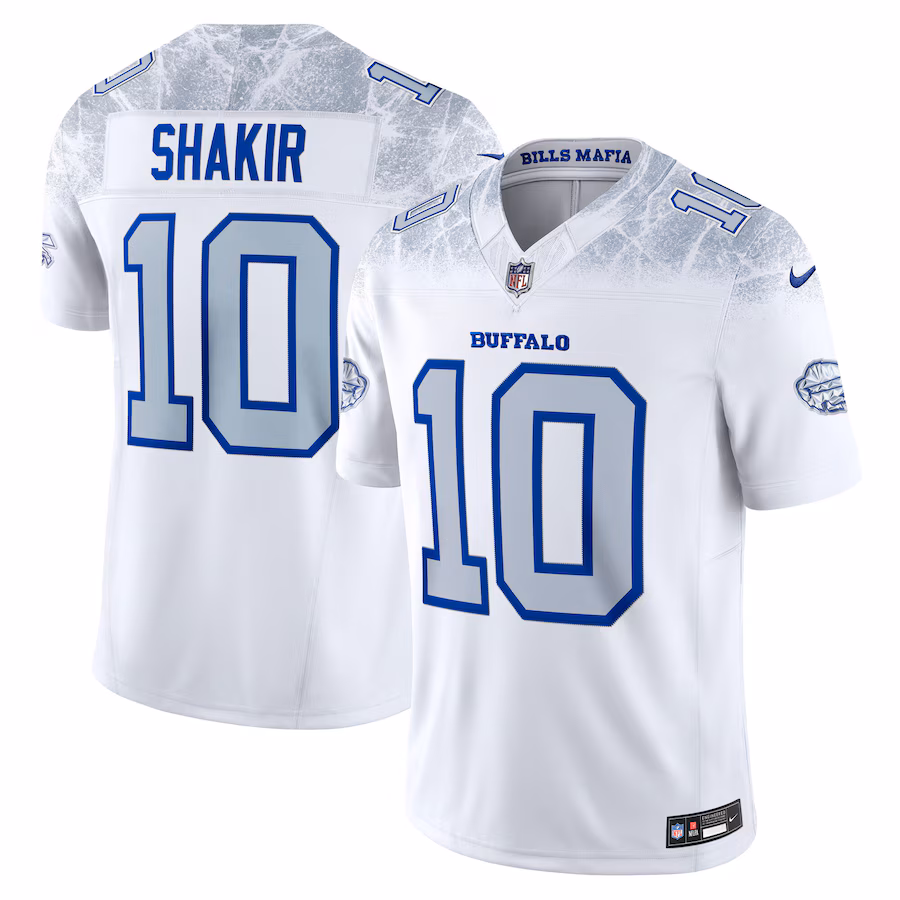 Men's Buffalo Bills Khalil Shakir Nike White 2025 Rivalries Collection Limited Jersey - Ujersey