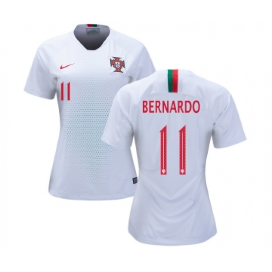 Women's Portugal #11 Bernardo Away Soccer Country Jersey