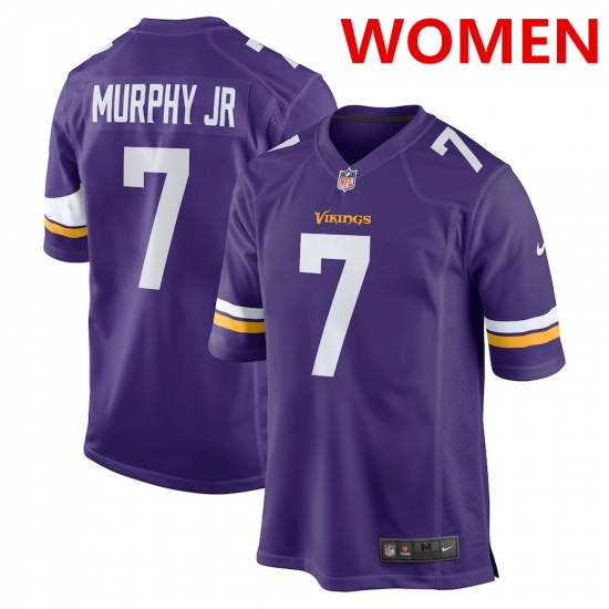 Women's Minnesota Vikings #7 byron murphy jr. nike purple nfl game jersey - Ujersey