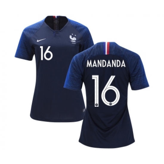 Women's France #16 Mandanda Home Soccer Country Jersey