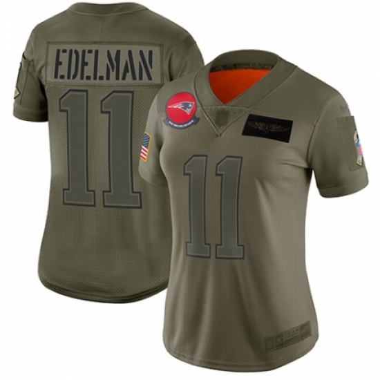 Women's New England Patriots #11 Julian Edelman Limited Camo 2019 Salute to Service Football Jersey - Ujersey