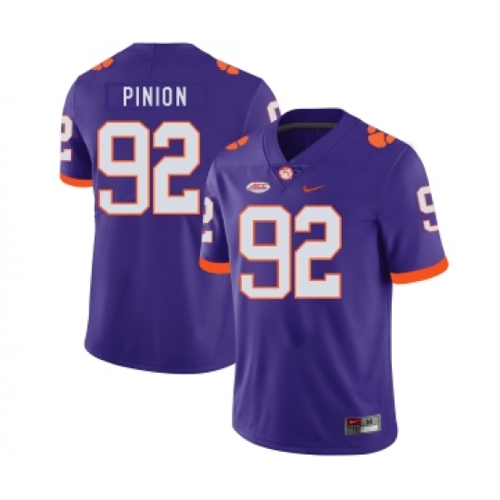 Clemson Tigers 92 Bradley Pinion Purple Nike College Football Jersey - Ujersey