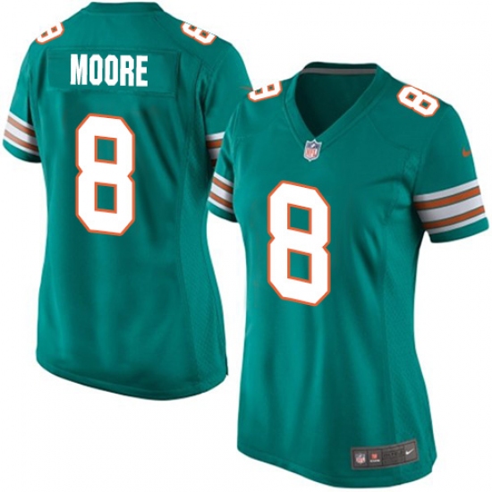 Women's Nike Miami Dolphins #8 Matt Moore Game Aqua Green Alternate NFL Jersey - Ujersey