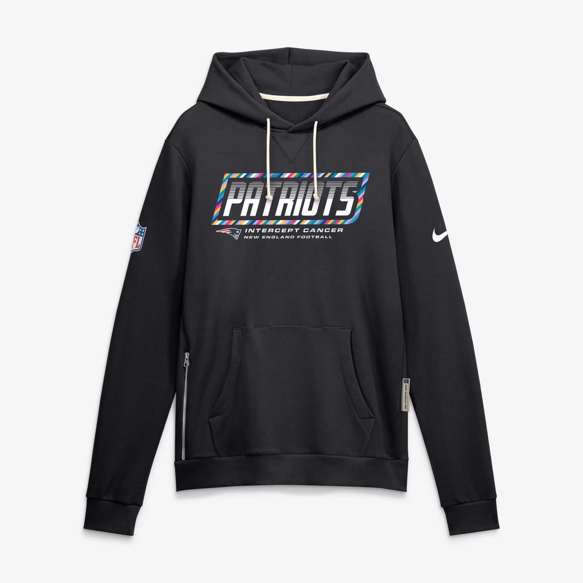 Men's New England Patriots Nike Black 2026 NFL Crucial Catch Sideline Standard Issue Dri-FIT Pullover Hoodie - Ujersey Shop
