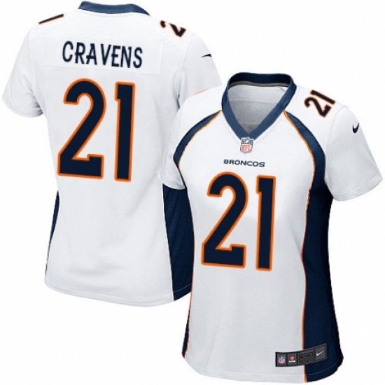 Women's Nike Denver Broncos #21 Su'a Cravens Game White NFL Jersey - Ujersey