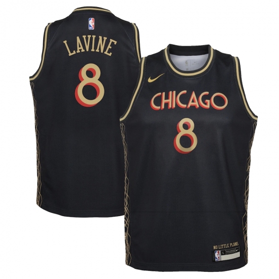 Youth Chicago Bulls #8 Zach LaVine Nike Black 2020-21 Swingman Jersey - Ujersey