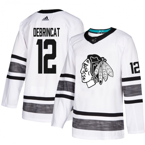 Men's Adidas Chicago Blackhawks #12 Alex DeBrincat White 2019 All-Star Game Parley Authentic Stitched NHL Jersey - Ujersey