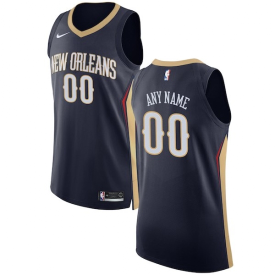 Men's New Orleans Pelicans Nike Navy Authentic Custom Jersey - Icon Edition - Ujersey