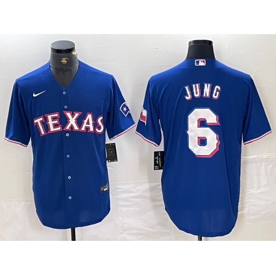Men's Texas Rangers #6 Josh Jung Blue Stitched MLB Cool Base Nike Jersey - Ujersey