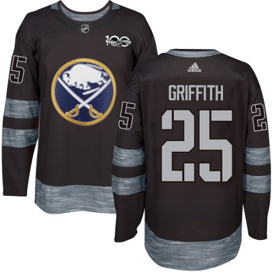 Men's Adidas Buffalo Sabres #25 Seth Griffith Authentic Black 1917-2017 100th Anniversary NHL Jersey - Ujersey
