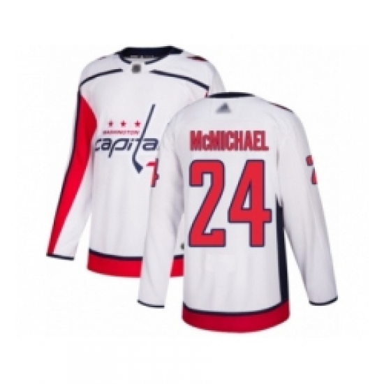 Men's Washington Capitals #24 Connor McMichael Authentic White Away Hockey Jersey