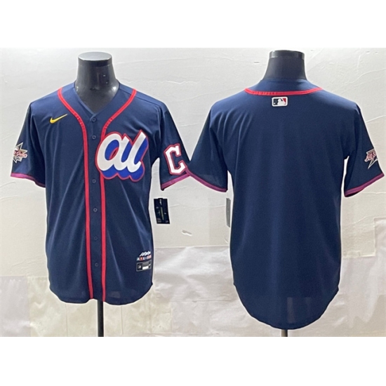 Men's American League Cleveland Guardians Blank Navy 2025 All-Star Edition Limited Stitched Baseball Jersey - Ujersey