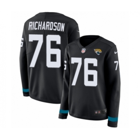 Women's Nike Jacksonville Jaguars #76 Will Richardson Limited Black Therma Long Sleeve NFL Jersey - Ujersey