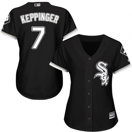 Women's Majestic Chicago White Sox #7 Jeff Keppinger Authentic Black Alternate Home Cool Base MLB Jersey - Ujersey