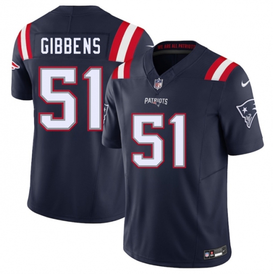 Men's New England Patriots #51 Jack Gibbens Navy 2025 F.U.S.E. Vapor Limited Football Stitched Jersey - Ujersey